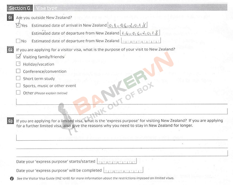 hướng dẫn điền form visa new zealand